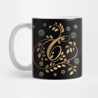 Luxury Golden Calligraphy Monogram with letter G Mug